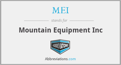 MEI - Mountain Equipment Inc
