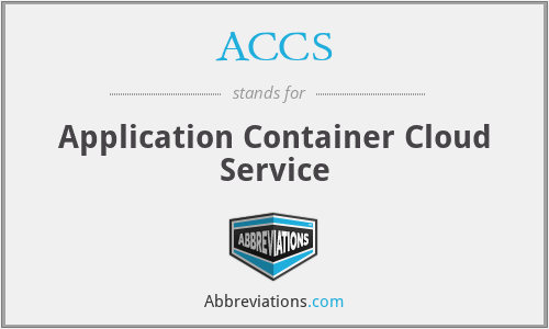 ACCS - Application Container Cloud Service