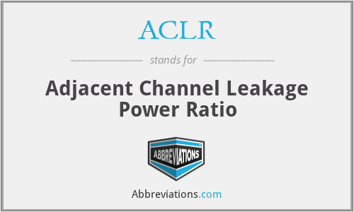 ACLR - Adjacent Channel Leakage Power Ratio