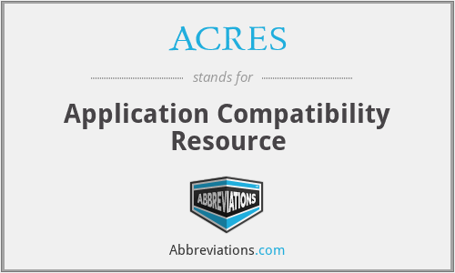 ACRES - Application Compatibility Resource