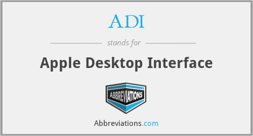 ADI - Apple Desktop Interface