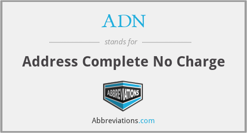 ADN - Address Complete No Charge