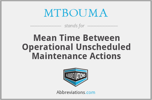 MTBOUMA - Mean Time Between Operational Unscheduled Maintenance Actions
