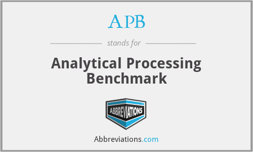 APB - Analytical Processing Benchmark