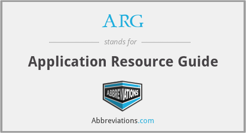 ARG - Application Resource Guide