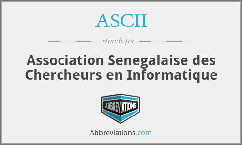 ASCII - Association Senegalaise des Chercheurs en Informatique