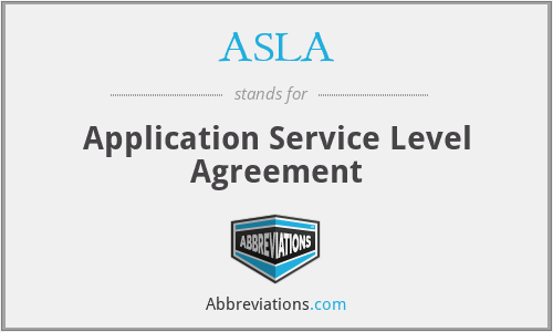 ASLA - Application Service Level Agreement