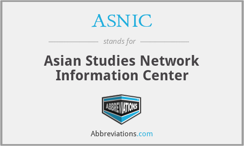 ASNIC - Asian Studies Network Information Center