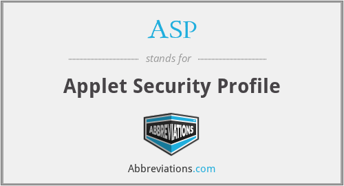 ASP - Applet Security Profile