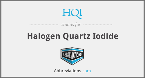 HQI - Halogen Quartz Iodide