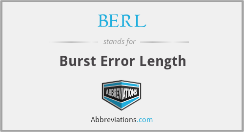 BERL - Burst Error Length