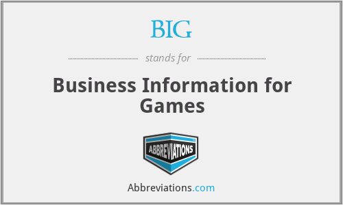 BIG - Business Information for Games