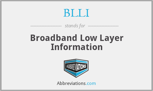 BLLI - Broadband Low Layer Information