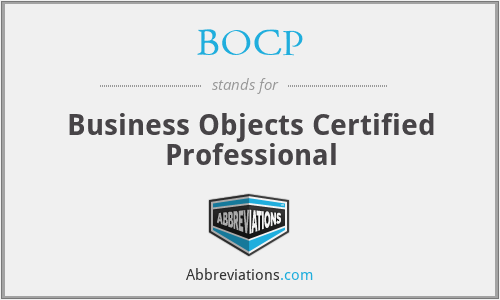 BOCP - Business Objects Certified Professional