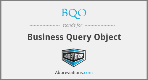 BQO - Business Query Object