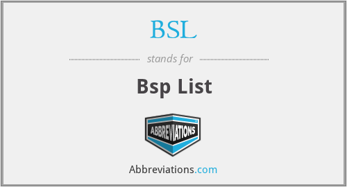 BSL - Bsp List