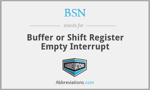 BSN - Buffer or Shift Register Empty Interrupt