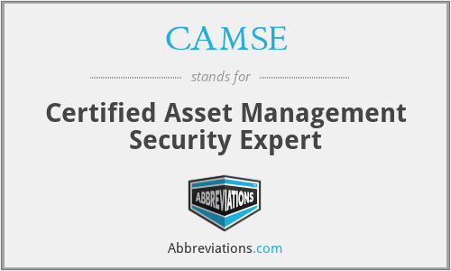 CAMSE - Certified Asset Management Security Expert