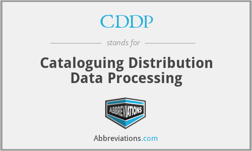 CDDP - Cataloguing Distribution Data Processing