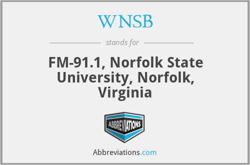 WNSB - FM-91.1, Norfolk State University, Norfolk, Virginia