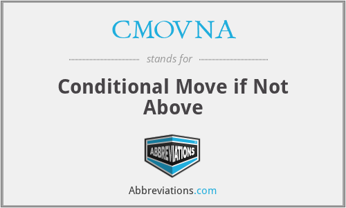 CMOVNA - Conditional Move if Not Above