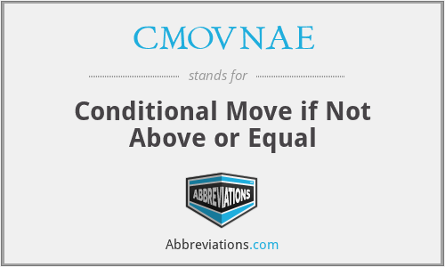 CMOVNAE - Conditional Move if Not Above or Equal