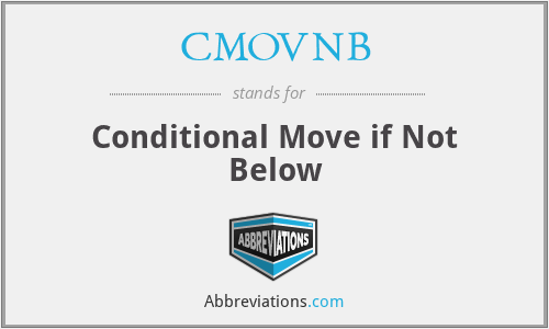 CMOVNB - Conditional Move if Not Below