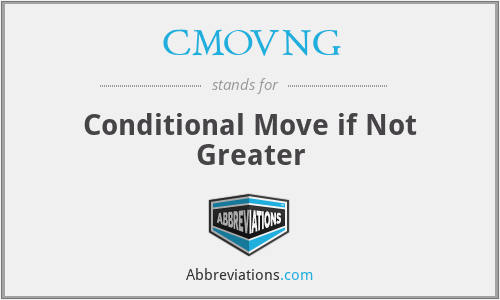 CMOVNG - Conditional Move if Not Greater