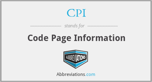 CPI - Code Page Information