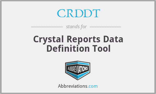 CRDDT - Crystal Reports Data Definition Tool