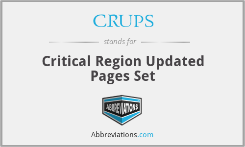 CRUPS - Critical Region Updated Pages Set