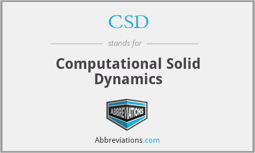 CSD - Computational Solid Dynamics