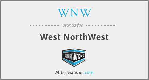 WNW - West NorthWest