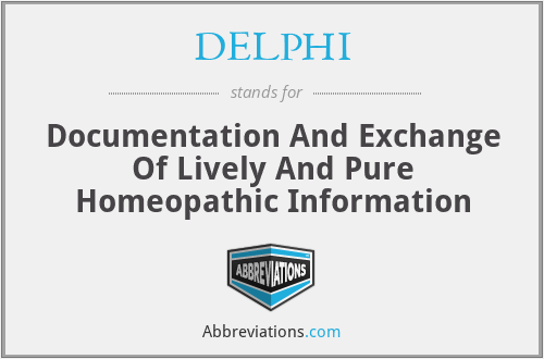 DELPHI - Documentation And Exchange Of Lively And Pure Homeopathic Information
