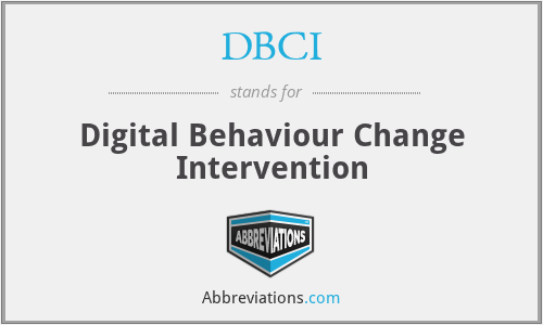DBCI - Digital Behaviour Change Intervention