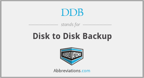 DDB - Disk to Disk Backup