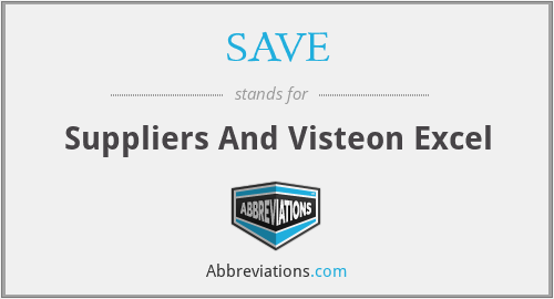 SAVE - Suppliers And Visteon Excel