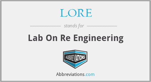 LORE - Lab On Re Engineering