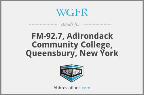 WGFR - FM-92.7, Adirondack Community College, Queensbury, New York