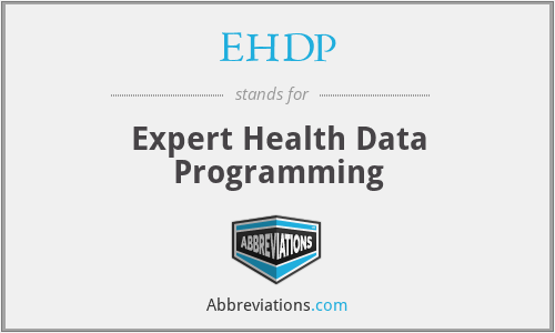 EHDP - Expert Health Data Programming