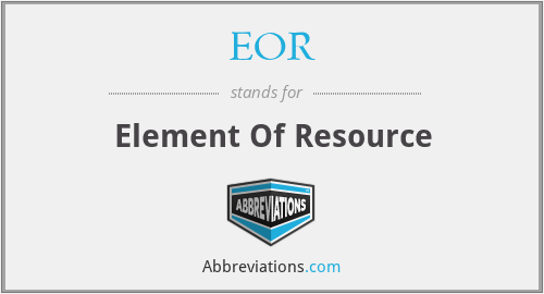 EOR - Element Of Resource