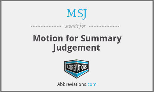 MSJ - Motion for Summary Judgement