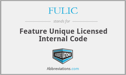 FULIC - Feature Unique Licensed Internal Code