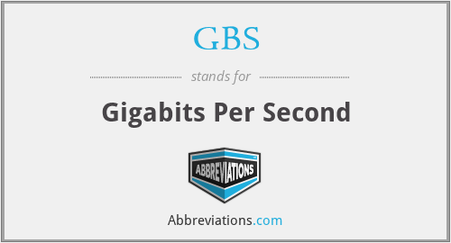 GBS - Gigabits Per Second