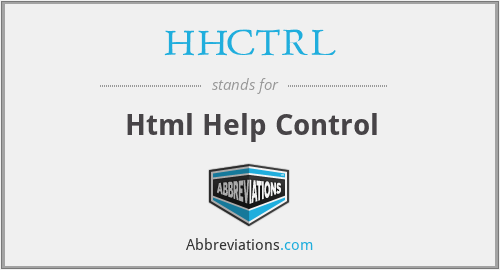 HHCTRL - Html Help Control