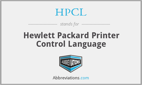 HPCL - Hewlett Packard Printer Control Language