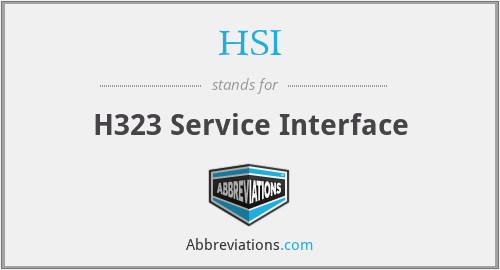 HSI - H323 Service Interface