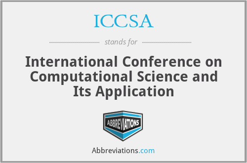 ICCSA - International Conference on Computational Science and Its Application