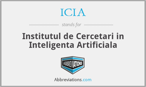 ICIA - Institutul de Cercetari in Inteligenta Artificiala