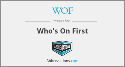 WOF - Who's On First